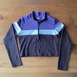 Aritzia Sunday Best Purple and Brown Long Sleeve Top (size L)